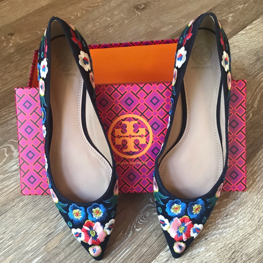 Make me an offer! Tory Burch embroidered flats